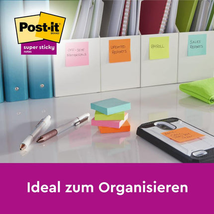 Post-it® Super Sticky Notes, 76 mm x 127 mm, 90 Blatt/Block, 100% PEFC
