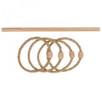 Ringwurf-Spiel, inklusive 1 Holzstange und 4 Ringen, in Geschenkverpackung ab 3 Jahren