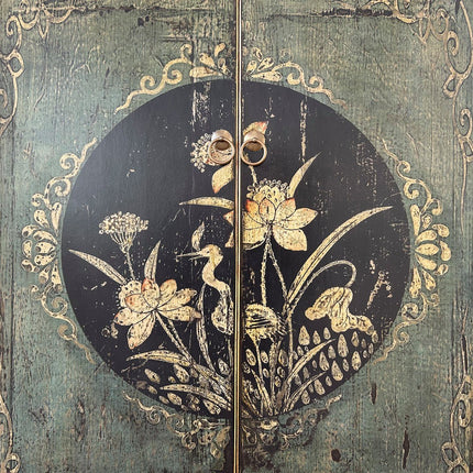 Vintage Asia Chinesischer Schrank Hochzeitsschrank Kommode Tannengrün - Art. A600-2