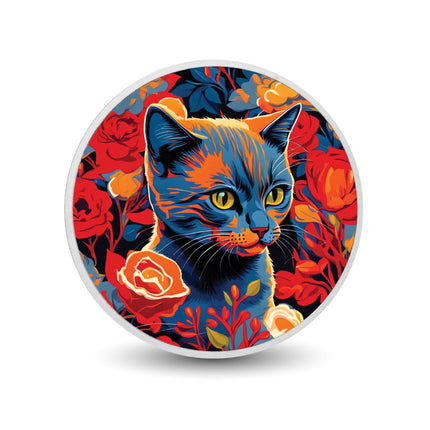 Floral Feline Blaze 1oz Silver Coloured Coin
