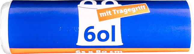 SEO. 60L Müllbeutel mit Tragegriff - Transparent - Reißfest & Flüssigkeitsdicht - 1 Linkreich