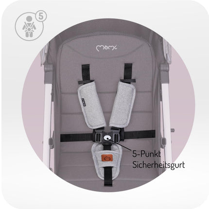 Kinderwagen MoMi ESTELLE ab 6 Monaten (bis 15 kg), klappbarer Kinderwagen mit 5-Punkt-SicherheitsgurtKinderwagen MoMi ESTELLE ab 6 Monaten (bis 15 kg), klappbarer Kinderwagen mit 5-Punkt-Sicherheitsgurt, Einkaufskorb mit Auflappfunktion , Teleskopzuggriff