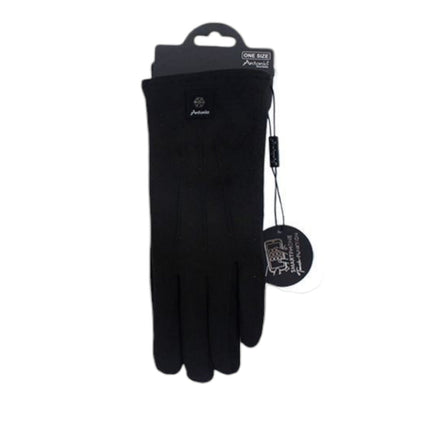 Gefütterte Winter Damen Handschuhe » Winterhandschuhe mit Teddy Innenfutter » Fingerhandschuhe mit drei Streifen auf Handrücken | Touchfunktion