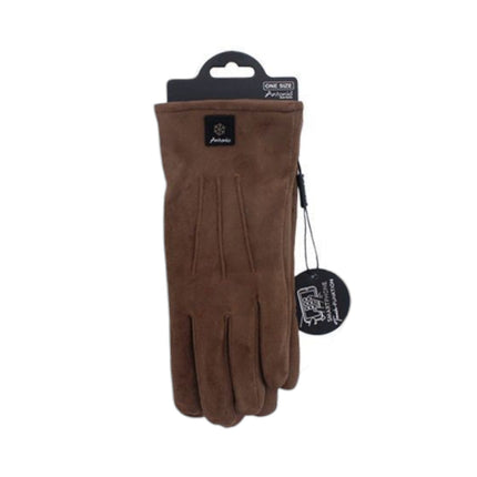 Gefütterte Winter Damen Handschuhe » Winterhandschuhe mit Teddy Innenfutter » Fingerhandschuhe mit drei Streifen auf Handrücken | Touchfunktion