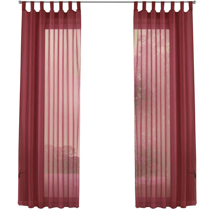2er-Pack Gardinen Transparent Vorhang Set Wohnzimmer Voile Schlaufenschal mit Bleibandabschluß 61000CN