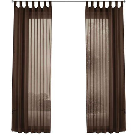 2er-Pack Gardinen Transparent Vorhang Set Wohnzimmer Voile Schlaufenschal mit Bleibandabschluß 61000CN