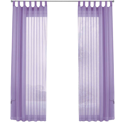 2er-Pack Gardinen Transparent Vorhang Set Wohnzimmer Voile Schlaufenschal mit Bleibandabschluß 61000CN