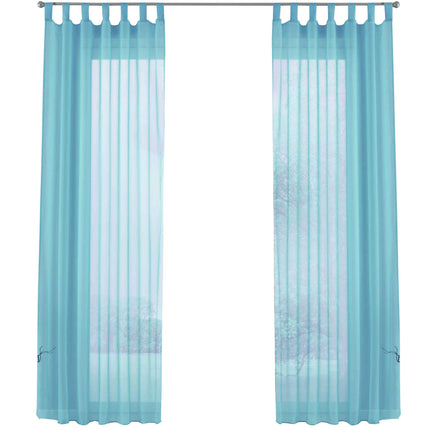 2er-Pack Gardinen Transparent Vorhang Set Wohnzimmer Voile Schlaufenschal mit Bleibandabschluß 61000CN