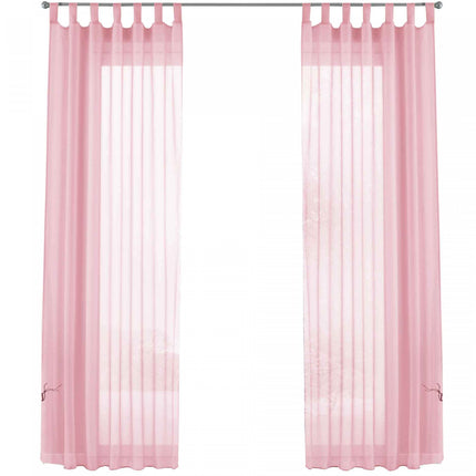 2er-Pack Gardinen Transparent Vorhang Set Wohnzimmer Voile Schlaufenschal mit Bleibandabschluß 61000CN