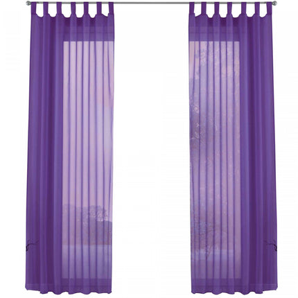 2er-Pack Gardinen Transparent Vorhang Set Wohnzimmer Voile Schlaufenschal mit Bleibandabschluß 61000CN