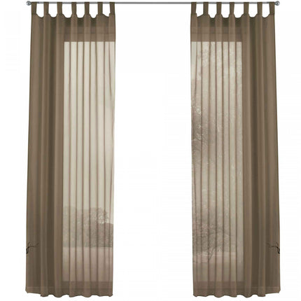 2er-Pack Gardinen Transparent Vorhang Set Wohnzimmer Voile Schlaufenschal mit Bleibandabschluß 61000CN