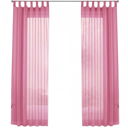 2er-Pack Gardinen Transparent Vorhang Set Wohnzimmer Voile Schlaufenschal mit Bleibandabschluß 61000CN