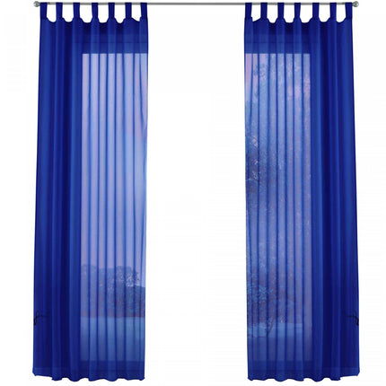 2er-Pack Gardinen Transparent Vorhang Set Wohnzimmer Voile Schlaufenschal mit Bleibandabschluß 61000CN