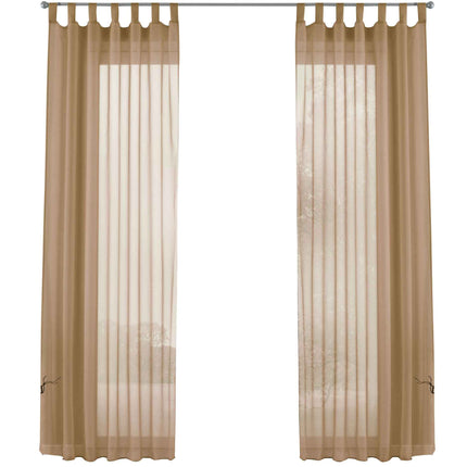 2er-Pack Gardinen Transparent Vorhang Set Wohnzimmer Voile Schlaufenschal mit Bleibandabschluß 61000CN