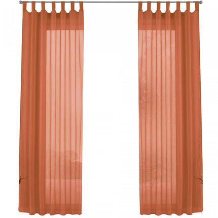 2er-Pack Gardinen Transparent Vorhang Set Wohnzimmer Voile Schlaufenschal mit Bleibandabschluß 61000CN
