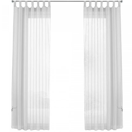 2er-Pack Gardinen Transparent Vorhang Set Wohnzimmer Voile Schlaufenschal mit Bleibandabschluß 61000CN