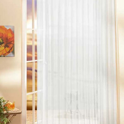Gardinen Store »UNI« Voile transparent mit Kräuselband Tunneldurchzug Bleibandabschluss 610011