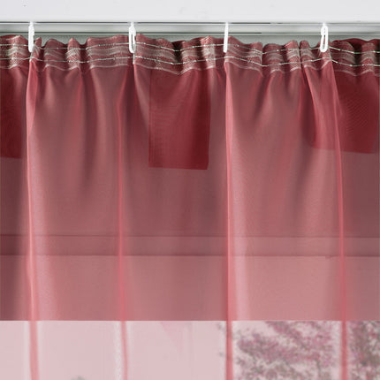 2er-Pack Gardinen Transparent Vorhang Set Wohnzimmer Voile Schlaufenschal mit Bleibandabschluß 61000CN
