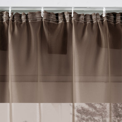 2er-Pack Gardinen Transparent Vorhang Set Wohnzimmer Voile Schlaufenschal mit Bleibandabschluß 61000CN
