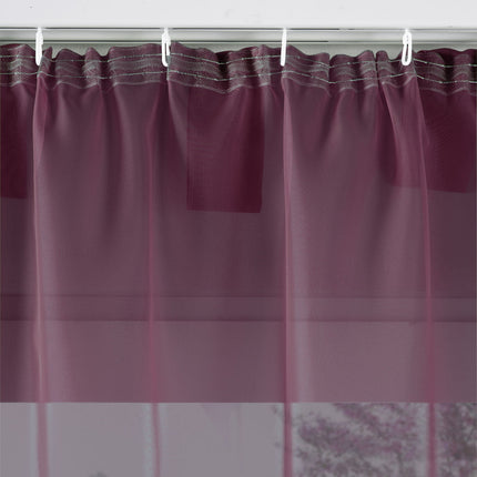 2er-Pack Gardinen Transparent Vorhang Set Wohnzimmer Voile Schlaufenschal mit Bleibandabschluß 61000CN