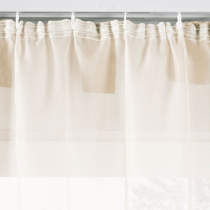 2er-Pack Gardinen Transparent Vorhang Set Wohnzimmer Voile Schlaufenschal mit Bleibandabschluß 61000CN