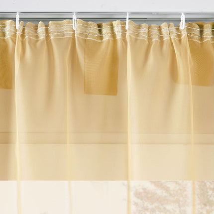 2er-Pack Gardinen Transparent Vorhang Set Wohnzimmer Voile Schlaufenschal mit Bleibandabschluß 61000CN