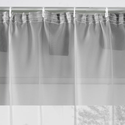 2er-Pack Gardinen Transparent Vorhang Set Wohnzimmer Voile Schlaufenschal mit Bleibandabschluß 61000CN