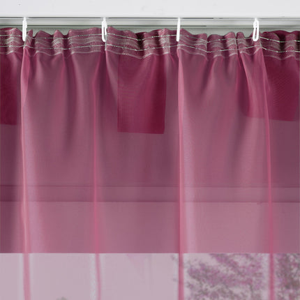 2er-Pack Gardinen Transparent Vorhang Set Wohnzimmer Voile Schlaufenschal mit Bleibandabschluß 61000CN