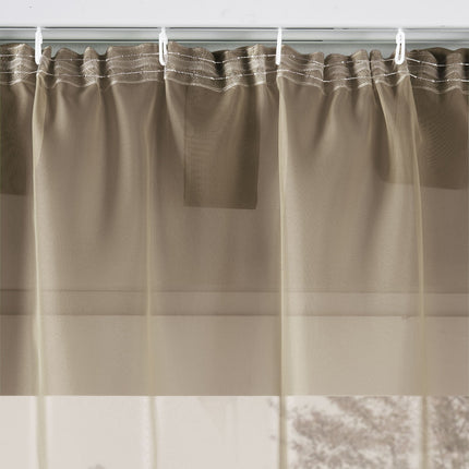 2er-Pack Gardinen Transparent Vorhang Set Wohnzimmer Voile Schlaufenschal mit Bleibandabschluß 61000CN
