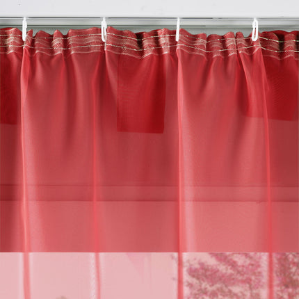 2er-Pack Gardinen Transparent Vorhang Set Wohnzimmer Voile Schlaufenschal mit Bleibandabschluß 61000CN