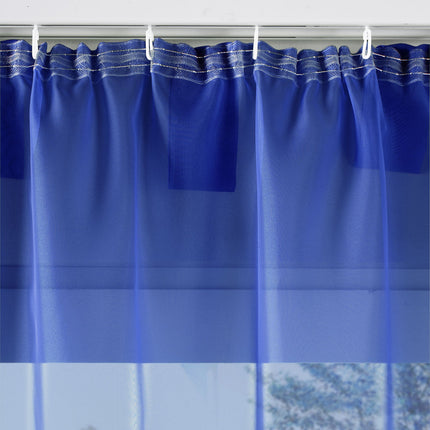 2er-Pack Gardinen Transparent Vorhang Set Wohnzimmer Voile Schlaufenschal mit Bleibandabschluß 61000CN