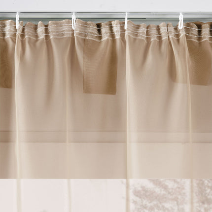 2er-Pack Gardinen Transparent Vorhang Set Wohnzimmer Voile Schlaufenschal mit Bleibandabschluß 61000CN