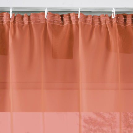 2er-Pack Gardinen Transparent Vorhang Set Wohnzimmer Voile Schlaufenschal mit Bleibandabschluß 61000CN