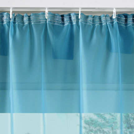 2er-Pack Gardinen Transparent Vorhang Set Wohnzimmer Voile Schlaufenschal mit Bleibandabschluß 61000CN