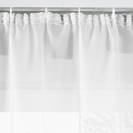 2er-Pack Gardinen Transparent Vorhang Set Wohnzimmer Voile Schlaufenschal mit Bleibandabschluß 61000CN