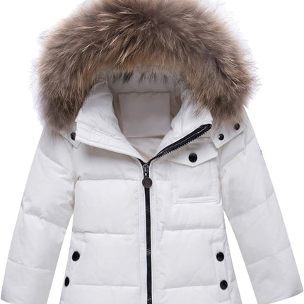 amropi Skianzug Mädchen Kinder Schneeanzug Daunenjacke mit Kaputze + Skihose 2tlg Bekleidungsset Winteranzug für 1-5 Jahre