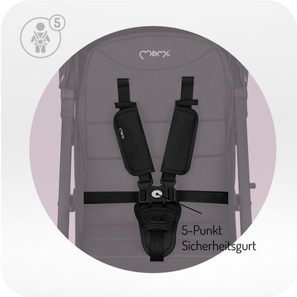 Kinderwagen MoMi ESTELLE ab 6 Monaten (bis 15 kg), klappbarer Kinderwagen mit 5-Punkt-SicherheitsgurtKinderwagen MoMi ESTELLE ab 6 Monaten (bis 15 kg), klappbarer Kinderwagen mit 5-Punkt-Sicherheitsgurt, Einkaufskorb mit Auflappfunktion , Teleskopzuggriff