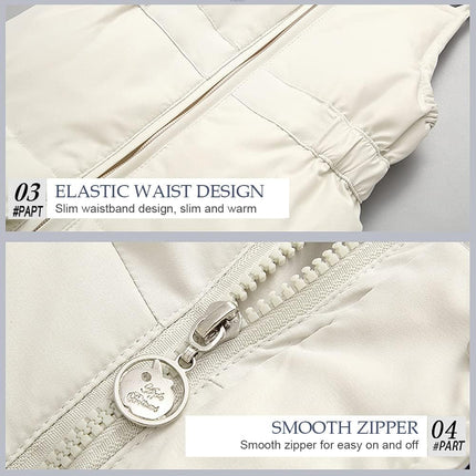 LSHDCER Baby Kleinkind Schneeanzug Jungen Mädchen Winteranzug Skianzug Daunenjacke mit Fellkapuze & Daunenhose Bekleidungsset 2tlg Outfit