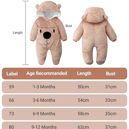 Baby Overall Winter Mit Kapuze Schneeanzug Flanell Strampler Spieler Spielanzug Mit Füße Karikatur Jumpsuit Kleidung 0-3 Monate