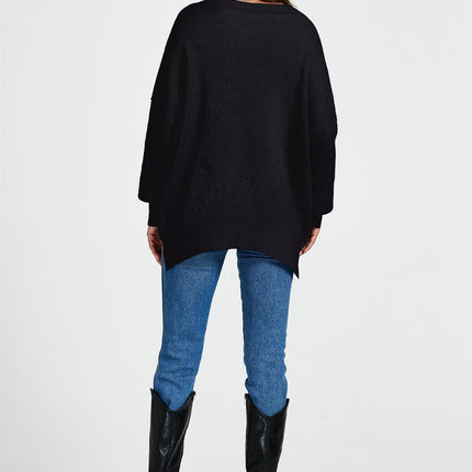 Oversized Jumper Top In Black