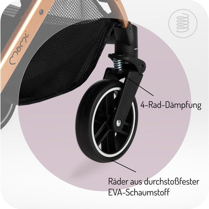 Kinderwagen MoMi ESTELLE ab 6 Monaten (bis 15 kg), klappbarer Kinderwagen mit 5-Punkt-SicherheitsgurtKinderwagen MoMi ESTELLE ab 6 Monaten (bis 15 kg), klappbarer Kinderwagen mit 5-Punkt-Sicherheitsgurt, Einkaufskorb mit Auflappfunktion , Teleskopzuggriff