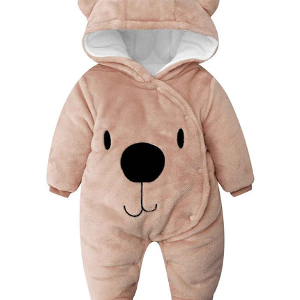 Baby Overall Winter Mit Kapuze Schneeanzug Flanell Strampler Spieler Spielanzug Mit Füße Karikatur Jumpsuit Kleidung 0-3 Monate