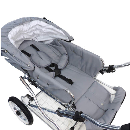 EICHHORN Kinderwagen Kombikinderwagen Komplett-Set, 0-3 Jahre, umbaubar zum Sportwagen, inklusive Babytragetasche, Stoff Grau, ECCO-Räder