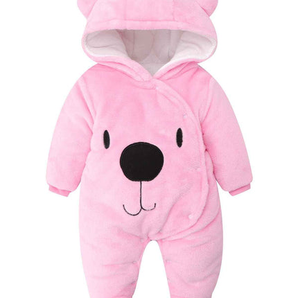 Baby Overall Winter Mit Kapuze Schneeanzug Flanell Strampler Spieler Spielanzug Mit Füße Karikatur Jumpsuit Kleidung 0-3 Monate