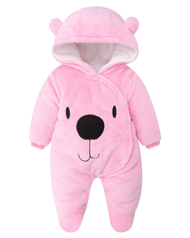 Baby Overall Winter Mit Kapuze Schneeanzug Flanell Strampler Spieler Spielanzug Mit Füße Karikatur Jumpsuit Kleidung 0-3 Monate