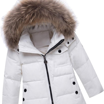 amropi Skianzug Mädchen Kinder Schneeanzug Daunenjacke mit Kaputze + Skihose 2tlg Bekleidungsset Winteranzug für 1-5 Jahre