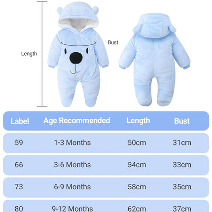 Baby Overall Winter Mit Kapuze Schneeanzug Flanell Strampler Spieler Spielanzug Mit Füße Karikatur Jumpsuit Kleidung 0-3 Monate
