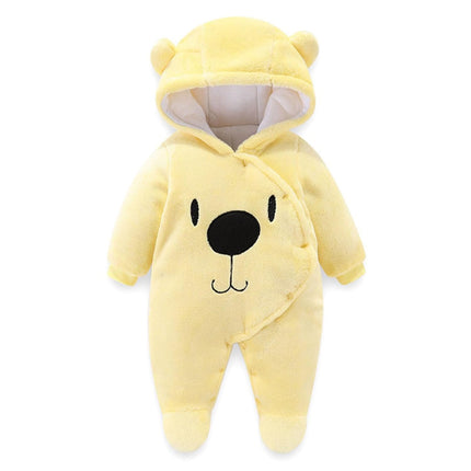 Baby Overall Winter Mit Kapuze Schneeanzug Flanell Strampler Spieler Spielanzug Mit Füße Karikatur Jumpsuit Kleidung 0-3 Monate