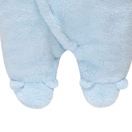 Baby Winter Schneeanzug Baby Strampler, Junge und Mädchen Einteiliger Anzug mit Kapuze, Kleinkind Oberbekleidung Schneeanzug Set Dick und Warm,Blau 3-6 Monate