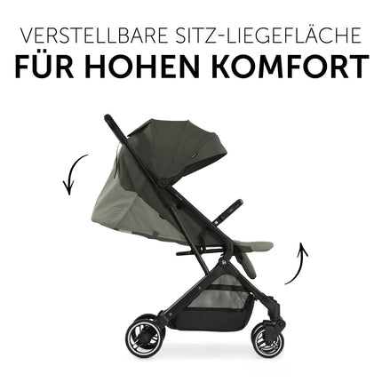 Hauck Travel N Care Dark Olive Kinderwagen – Leichter Reise Buggy für Kinder ab Geburt bis 22 kg mit Liegefunktion, kompakt und UPF 50+